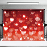 Aperturee - Aperturee Warm Red Hearts Gradient Stars Romantic Backdrop
